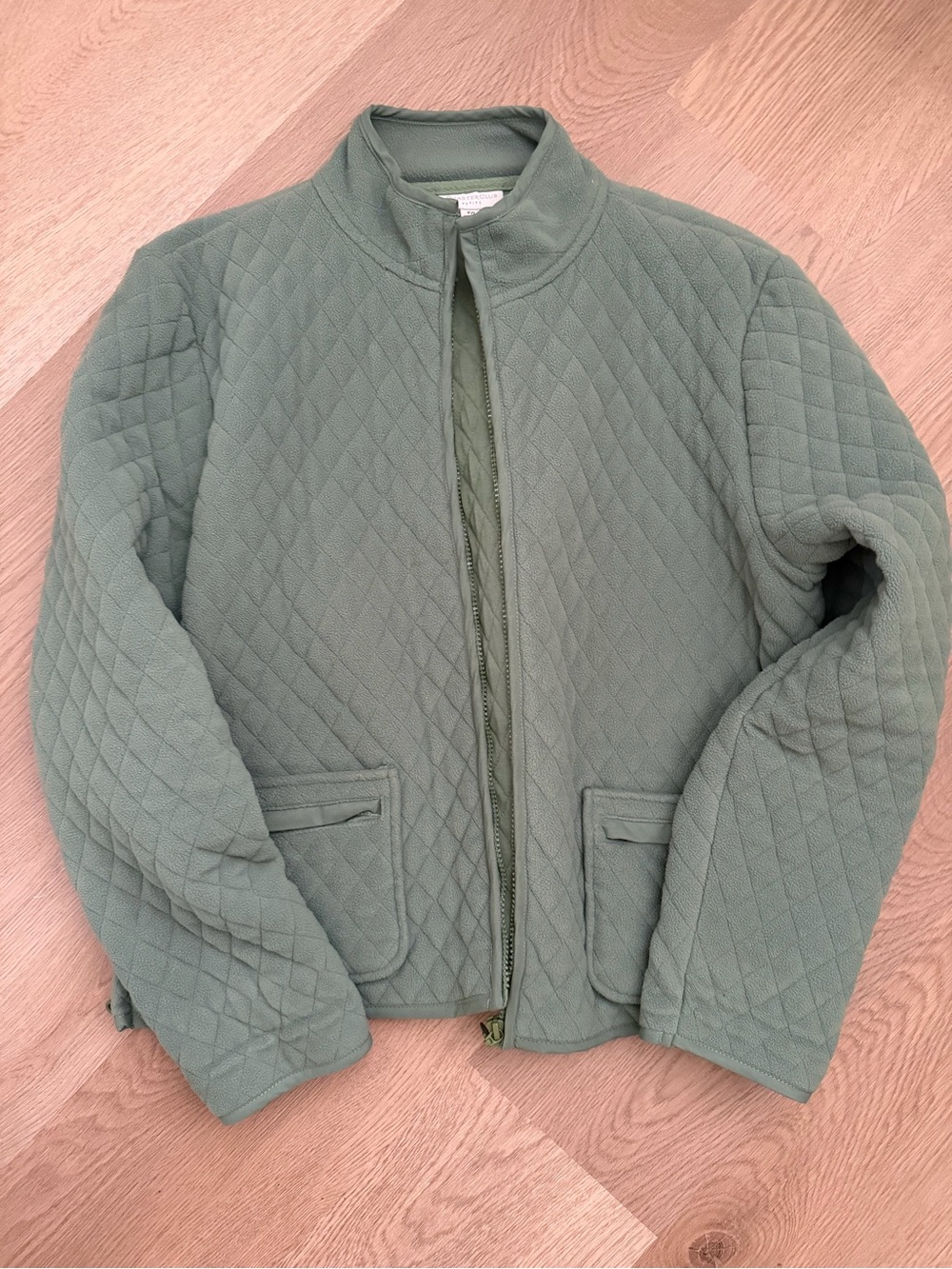 Charter Club Petite Quilted Olive Green Jacket
